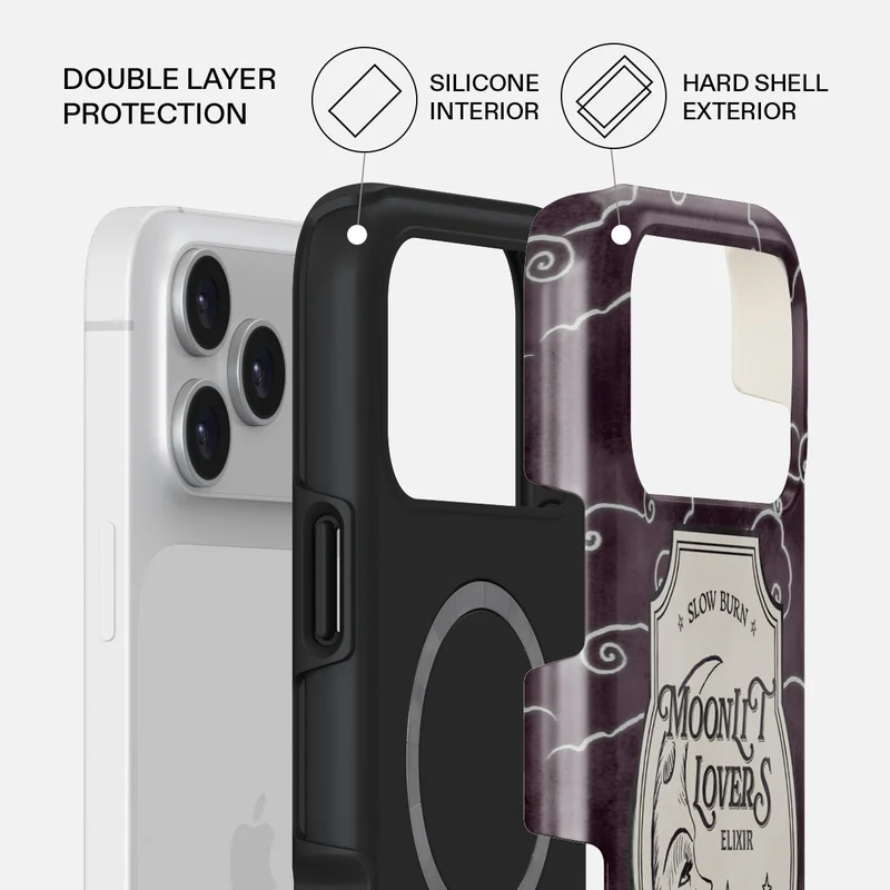 BURGA Burga iPhone 17 Pro Max Moonlit Lovers Premium Case Compatible with Hybrid Dual-Layer Hard Shell + Silicone Protection - Scratch-Resistant Shockproof Mobile Cover